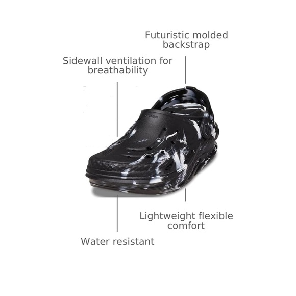 ? NEW CROCS Off Grid Marbled Clog Black and White Men\'s Shoes Sz 13 main image 7